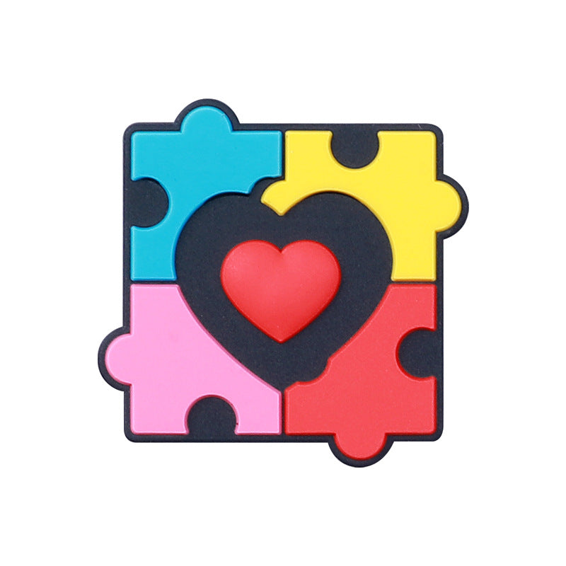 Wholesale 20PCS/PACK Rainbow Puzzle Silicone Beads